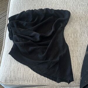 Fashion Nova Dressy Pleated Black Sleeveless Top-XL-EUC